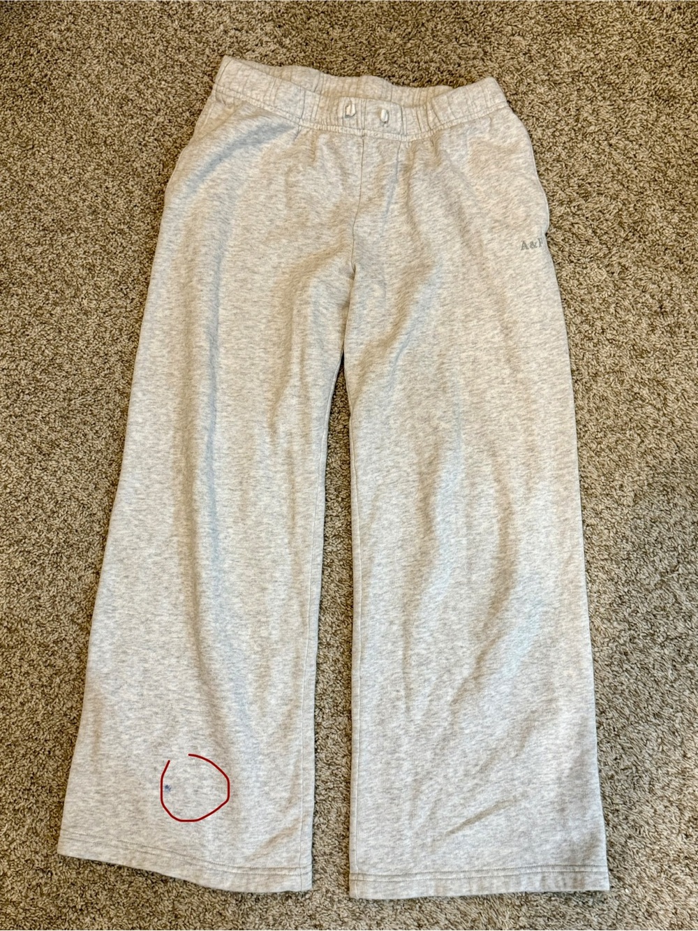 abercrombie kids light gray fleece girls sweatpants size 13-14
